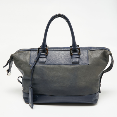 Pre-owned Diane Von Furstenberg Blue Leather Satchel