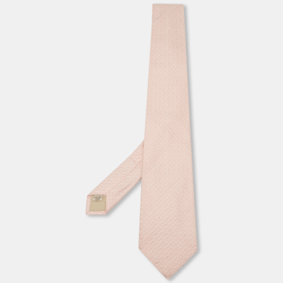 Pre-owned Burberry Pink Jacquard Silk Traditional Tie
