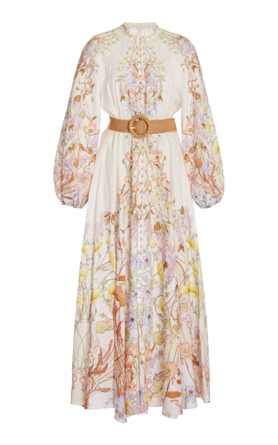 Shop Zimmermann Women's Jeannie Billow Cotton Midi Dress In Floral