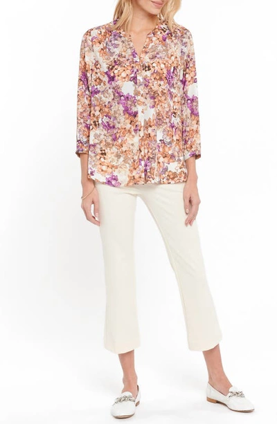 Shop Nydj High/low Crepe Blouse In Newberry Springs