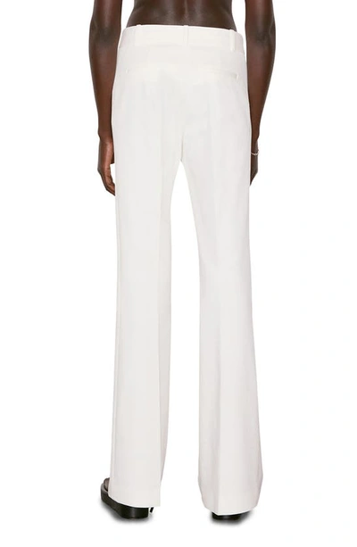 Shop Frame Le High Flare Stretch Cotton Trouser Pants In Blanc