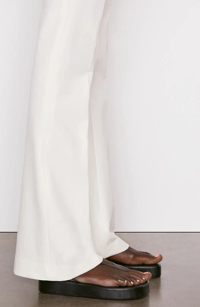 Shop Frame Le High Flare Stretch Cotton Trouser Pants In Blanc