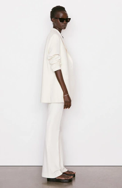 Frame Le High Flare Stretch Cotton Trouser Pants In Blanc