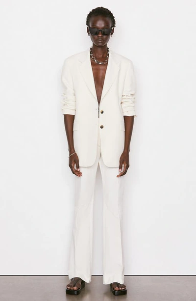 Frame Le High Flare Stretch Cotton Trouser Pants In Blanc