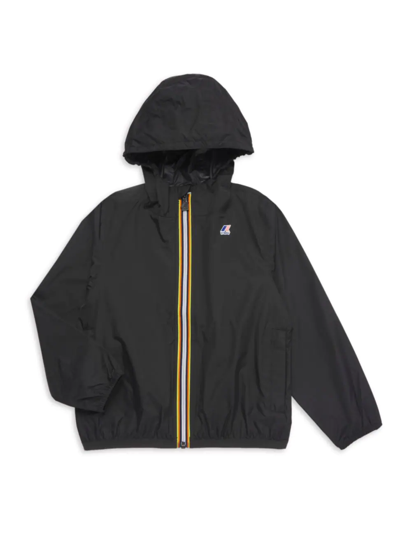 Shop K-way Little Boy's & Boy's Claude Hooded Windbreaker Jacket In Black