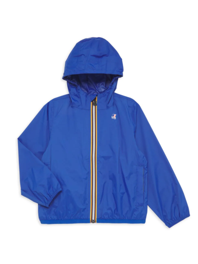 Shop K-way Little Boy's & Boy's Claude Hooded Windbreaker Jacket In Royal Blue