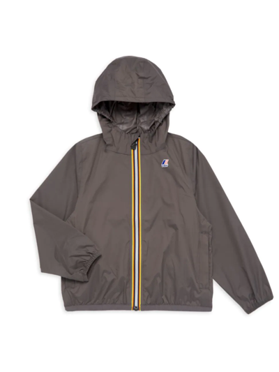 Shop K-way Little Boy's & Boy's Claude Hooded Windbreaker Jacket In Grey