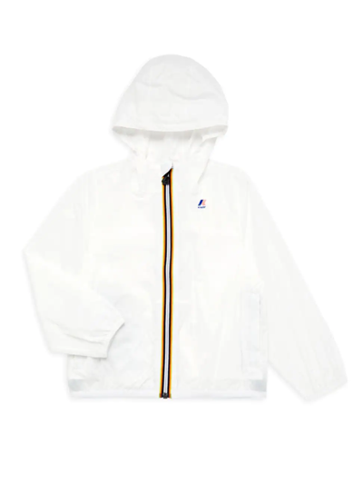 Shop K-way Little Boy's & Boy's Claude Hooded Windbreaker Jacket In White