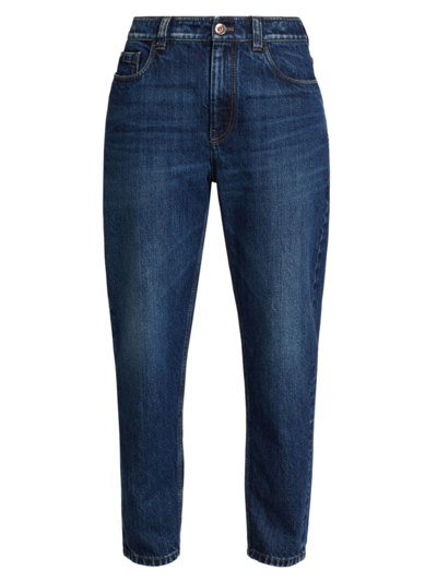 Shop Brunello Cucinelli Women's High-rise Relaxed Jeans In Indigo