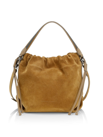 Shop Brunello Cucinelli Women's Suede Bucket Bag In Camel