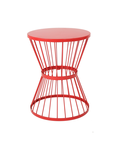 Shop Noble House Lassen Outdoor Side Table In Matte Red