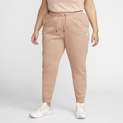 Shop Nike Women's  Sportswear Essential Fleece Pants (plus Size) In Pink