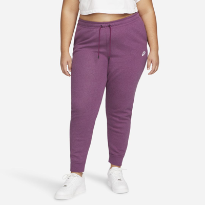 Shop Nike Women's  Sportswear Essential Fleece Pants (plus Size) In Red