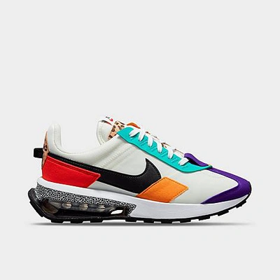 Shop Nike Women's Air Max Pre-day Se Patchwork Animal Print Casual Shoes In Summit White/black/habanero Red