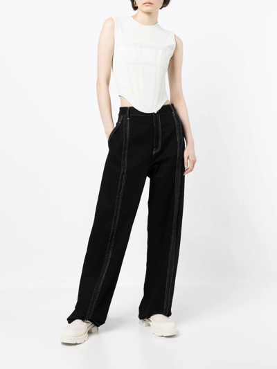 Shop Dion Lee Panelled Corset Top In White