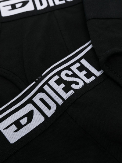Diesel Three-pack Of Logo-waist Briefs In Black