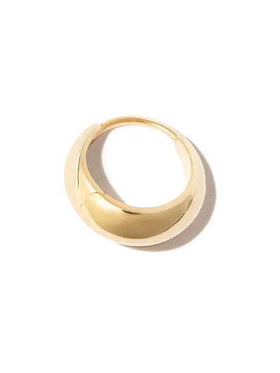 Lizzie Mandler Fine Jewelry 18k Yellow Gold Small Crescent Hoop Earring In Gold