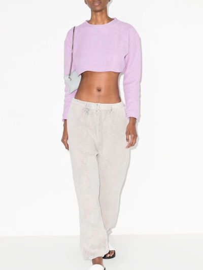 Shop Les Tien Acid-wash Track Pants In Neutrals