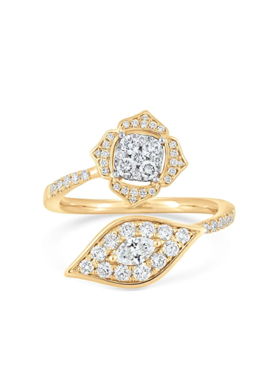 Shop Sara Weinstock 18kt Yellow Gold Leela Donna Bypass Diamond Ring