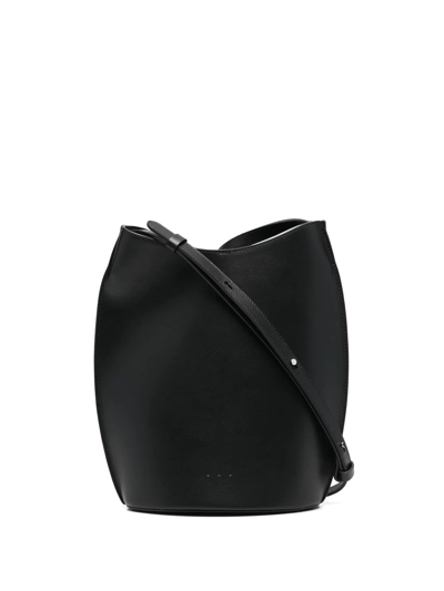 Shop Aesther Ekme Sac Ovale Leather Crossbody Bag In Black