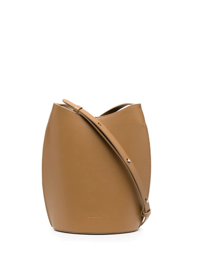 Shop Aesther Ekme Sac Ovale Leather Crossbody Bag In Brown