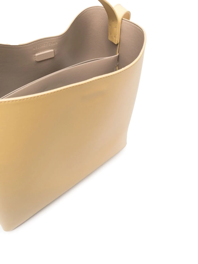 Shop Aesther Ekme Embossed-detail Leather Tote Bag In Yellow