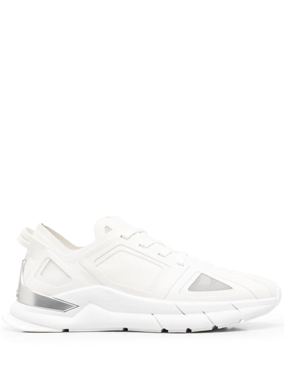 Shop Calvin Klein Wave Sole Runner Low-top Sneakers In White