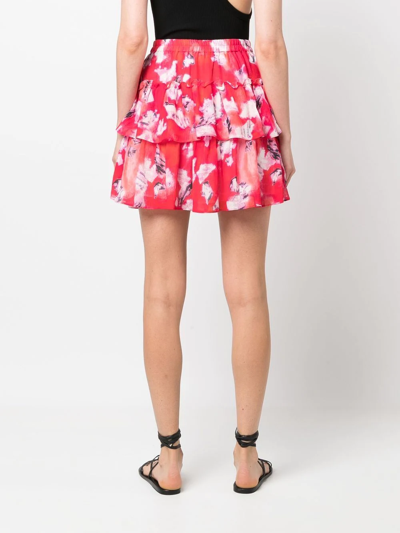 Shop Iro Andri Ruffled Mini Skirt In Red