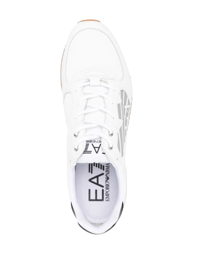 Shop Ea7 Logo-print Multi-panel Sneakers In White