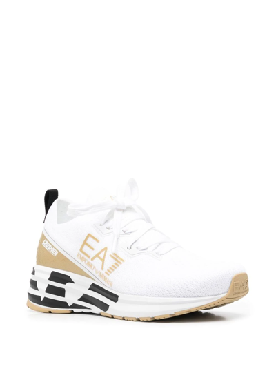 Shop Ea7 Logo Low-top Sneakers In White
