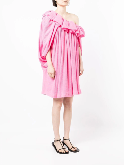 3.1 Phillip Lim Ruffled One-shoulder Dress In Pink