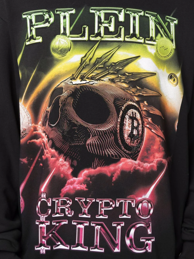 Shop Philipp Plein 'crypto King' Hoodie In Black