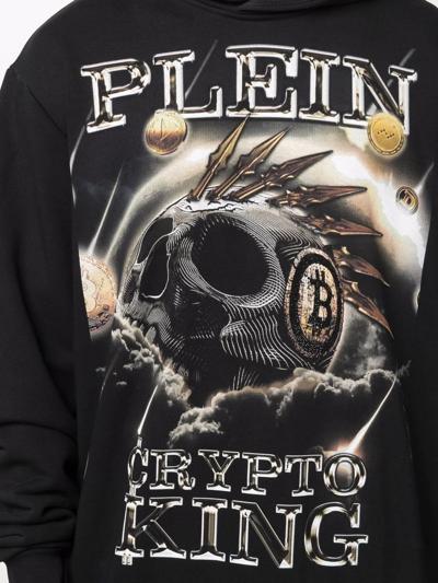 Shop Philipp Plein 'crypto King' Hoodie In Black