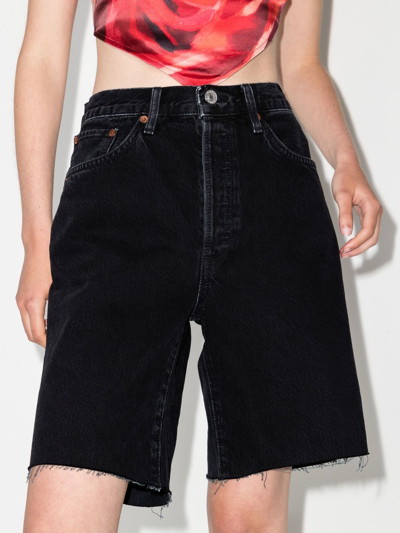Shop Re/done 90s Comfy Denim Shorts In Black