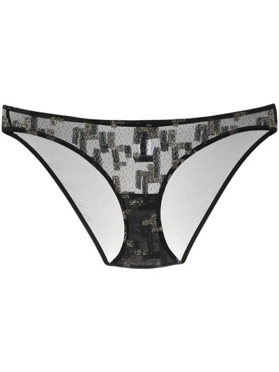 Eres Semi-sheer Design Briefs In Black