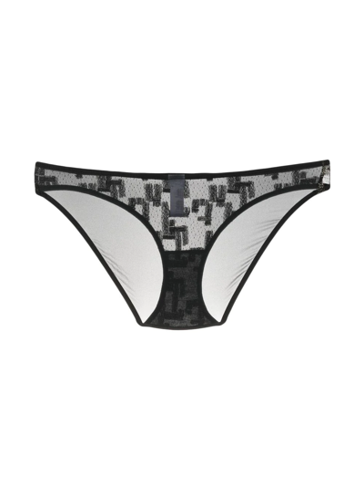 Eres Semi-sheer Design Briefs In Black