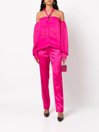 Rta 'camilla' Corset Off Shoulder Top In Pink