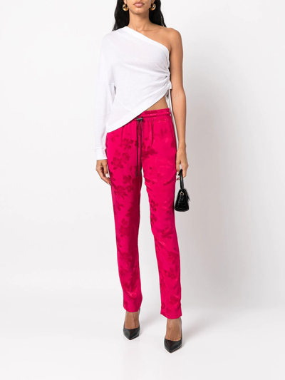 Shop Rta Fiona Floral-print Cropped Trousers In Pink