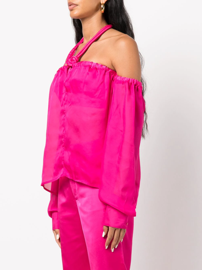 Rta 'camilla' Corset Off Shoulder Top In Pink