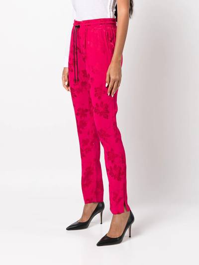 Shop Rta Fiona Floral-print Cropped Trousers In Pink