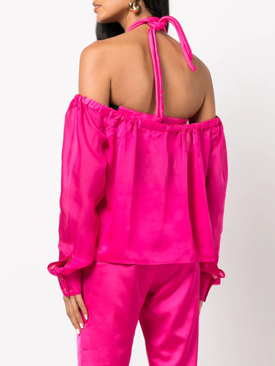 Rta 'camilla' Corset Off Shoulder Top In Pink