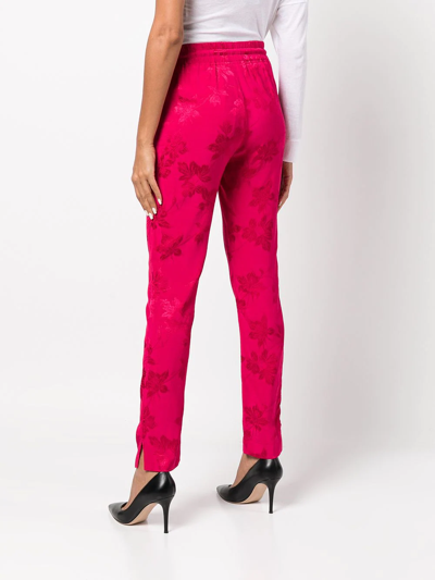 Shop Rta Fiona Floral-print Cropped Trousers In Pink