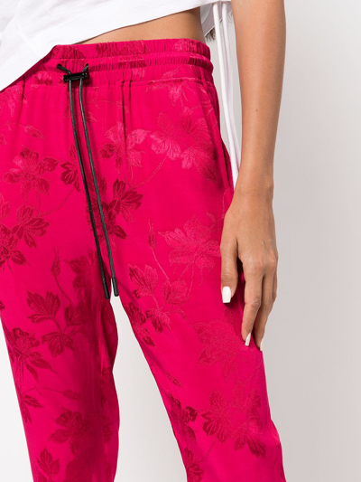 Shop Rta Fiona Floral-print Cropped Trousers In Pink