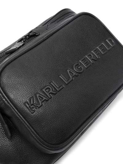 Shop Karl Lagerfeld Embossed-logo Belt Bag In Black