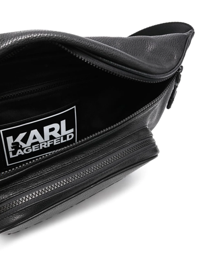 Shop Karl Lagerfeld Embossed-logo Belt Bag In Black