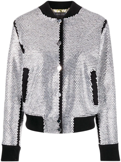 Shop Philipp Plein Crystal-embellished Bomber Jacket In Black