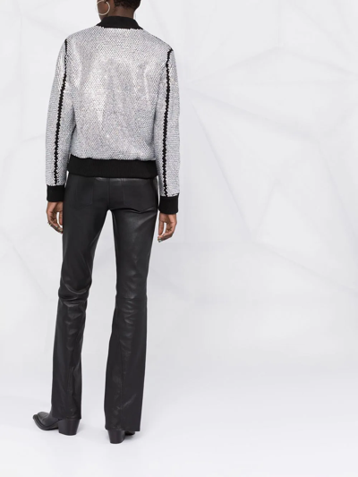 Philipp Plein Crystal-embellished Bomber Jacket In Black