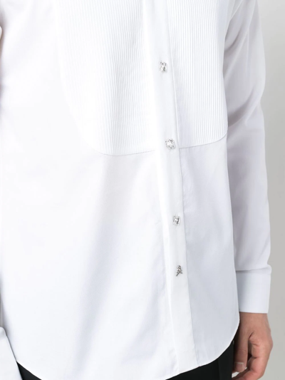 Shop Philipp Plein Pleated-panel Detail Shirt In White