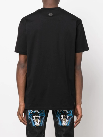 Philipp Plein Printed Cotton T-shirt In Black