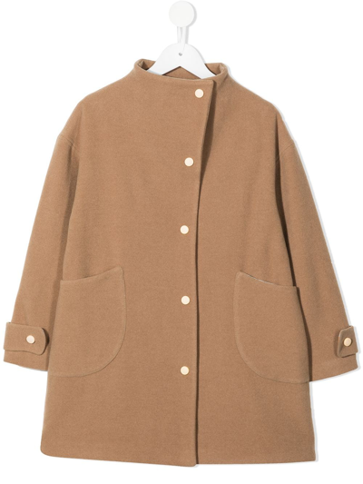 Shop Eshvi Single-breasted Coat In Brown